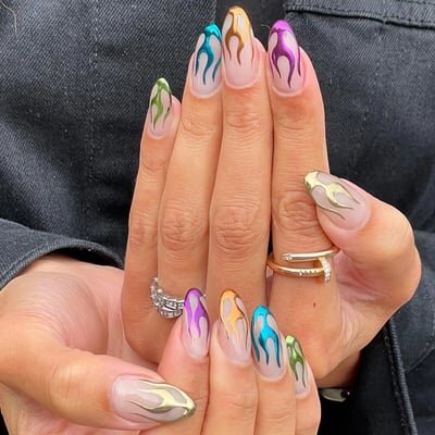 unghie flame nails coachella